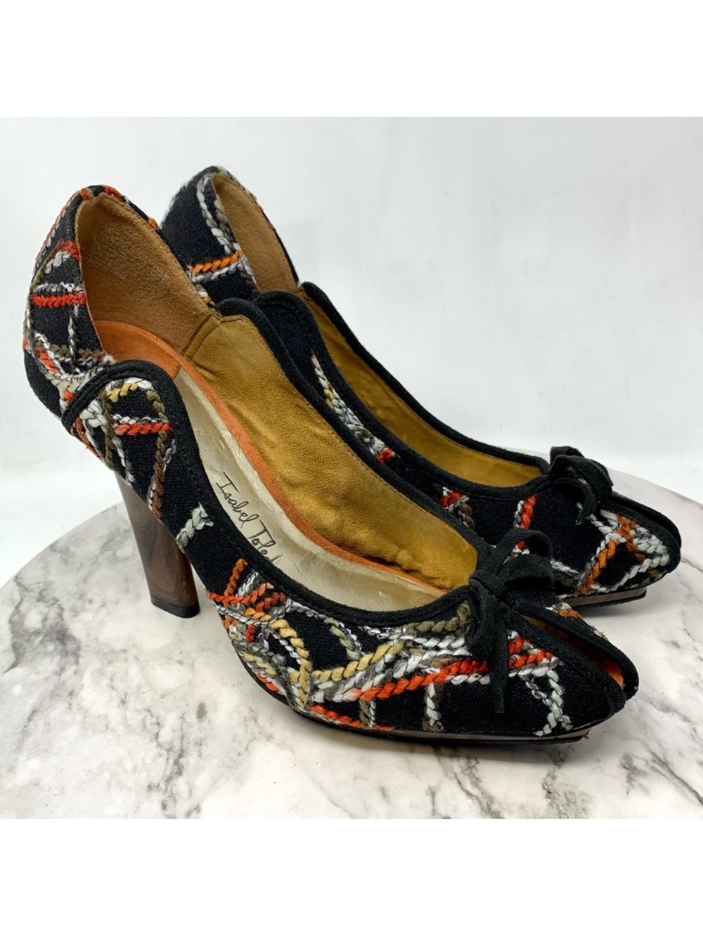 Isabel Toledo For Payless Peep Toe Bow Yarn Detail Pumps 10 Unique Artsy Retro